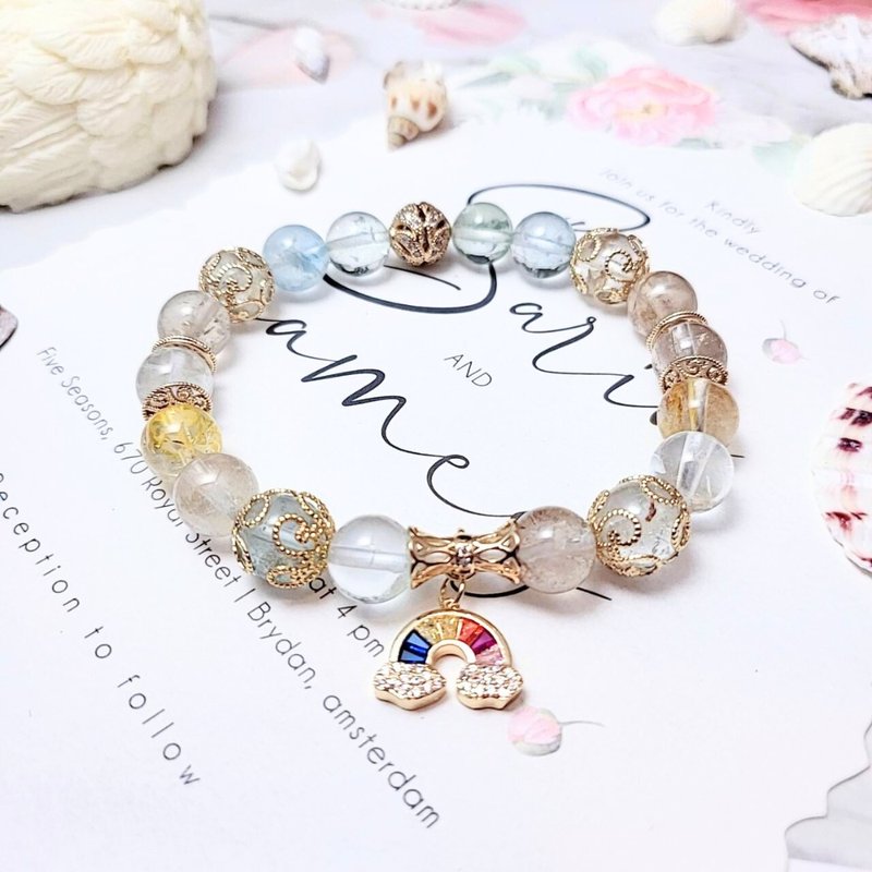 Aphrodite.C Color Topaz Bracelet - Includes 14K gold anti-allergic accessories (designer style) Christmas ornaments - สร้อยข้อมือ - คริสตัล 