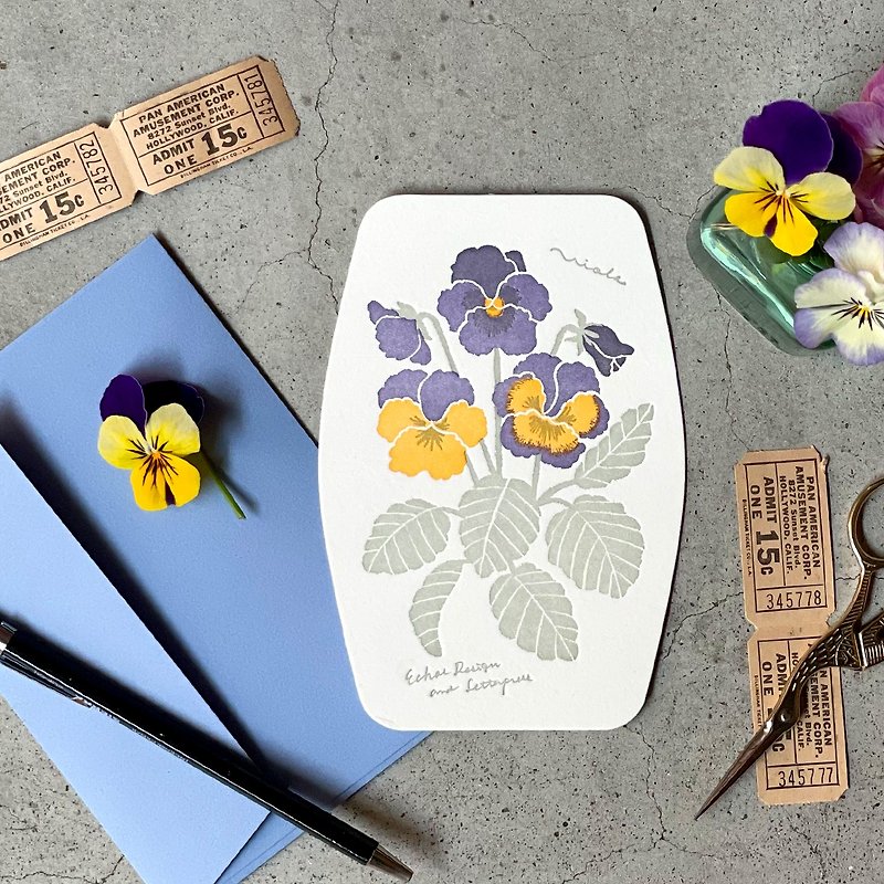 VIOLA CARD / letterpress printing - Cards & Postcards - Paper Purple