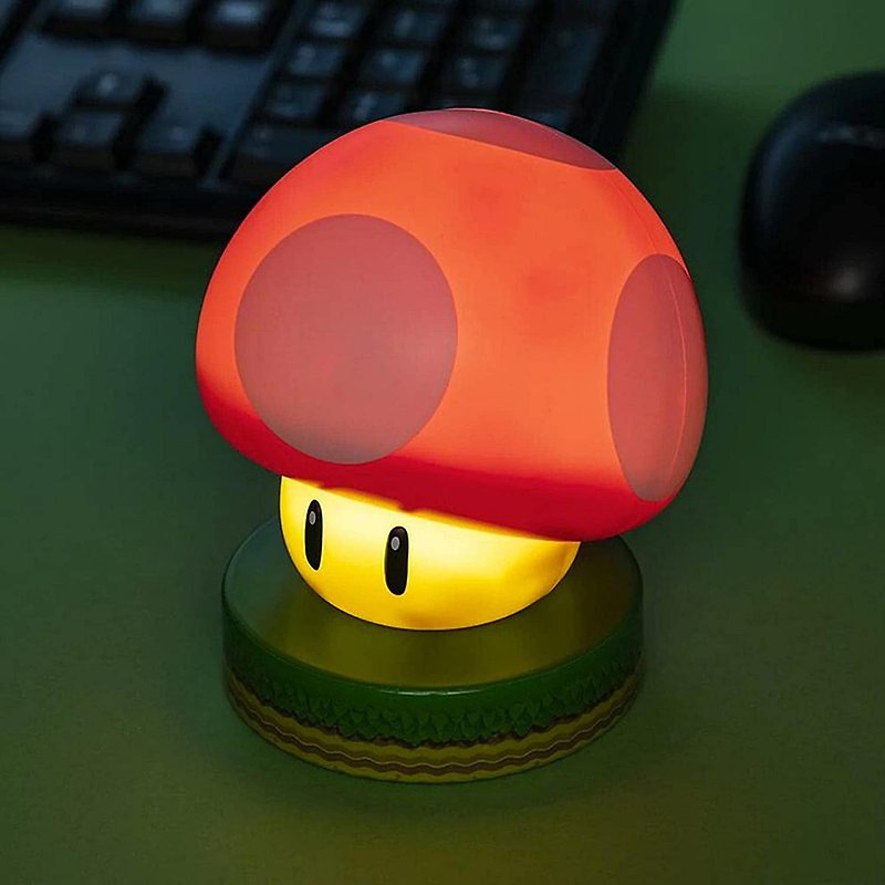 【Mario】Mario mushroom shaped night light/SUPER MUSHROOM - โคมไฟ - พลาสติก หลากหลายสี
