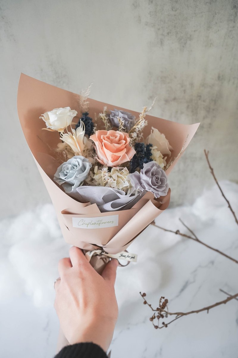 【竒花】法式永生花束 畢業花束 生日禮物 永生乾燥花 - 乾燥花/永生花 - 植物．花 