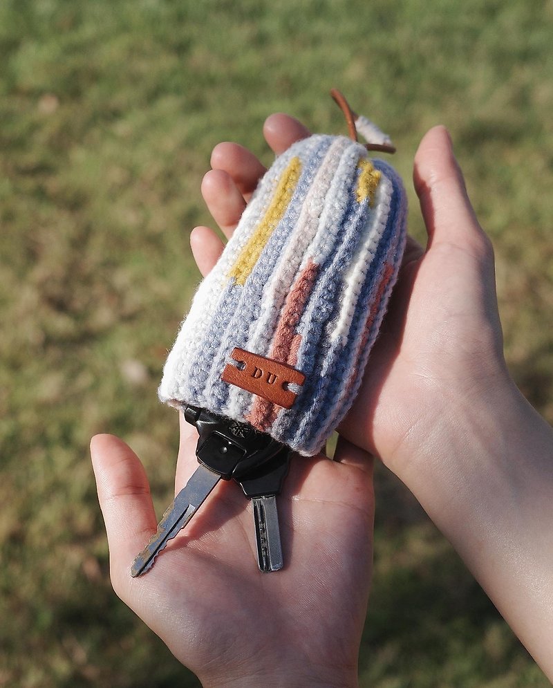 Winter sunshine key bag - ที่ห้อยกุญแจ - ผ้าฝ้าย/ผ้าลินิน สีส้ม