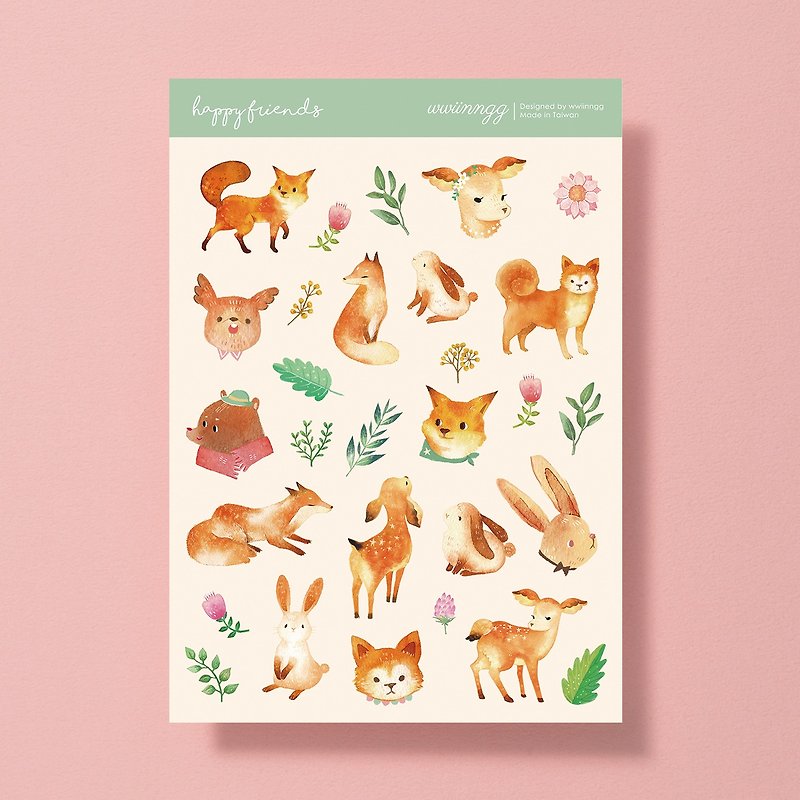 Cutout stickers - Happy friends forest friends - Stickers - Paper Orange