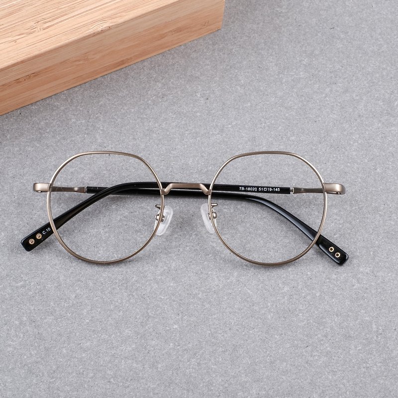 [welfare products] large frame titanium frame, you can wear bronze without worrying about men and women. - กรอบแว่นตา - โลหะ สีทอง
