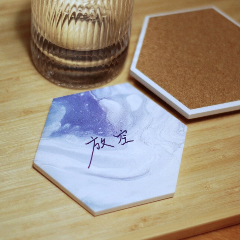 [Handwritten Ceramic Coaster] Empty Precipitation - Coasters - Pottery 