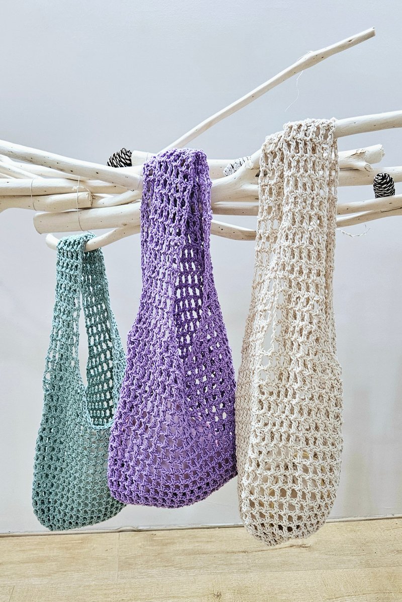 Handwoven lightweight fashionable basket tote bag/shoulder bag - กระเป๋าถือ - ผ้าฝ้าย/ผ้าลินิน หลากหลายสี