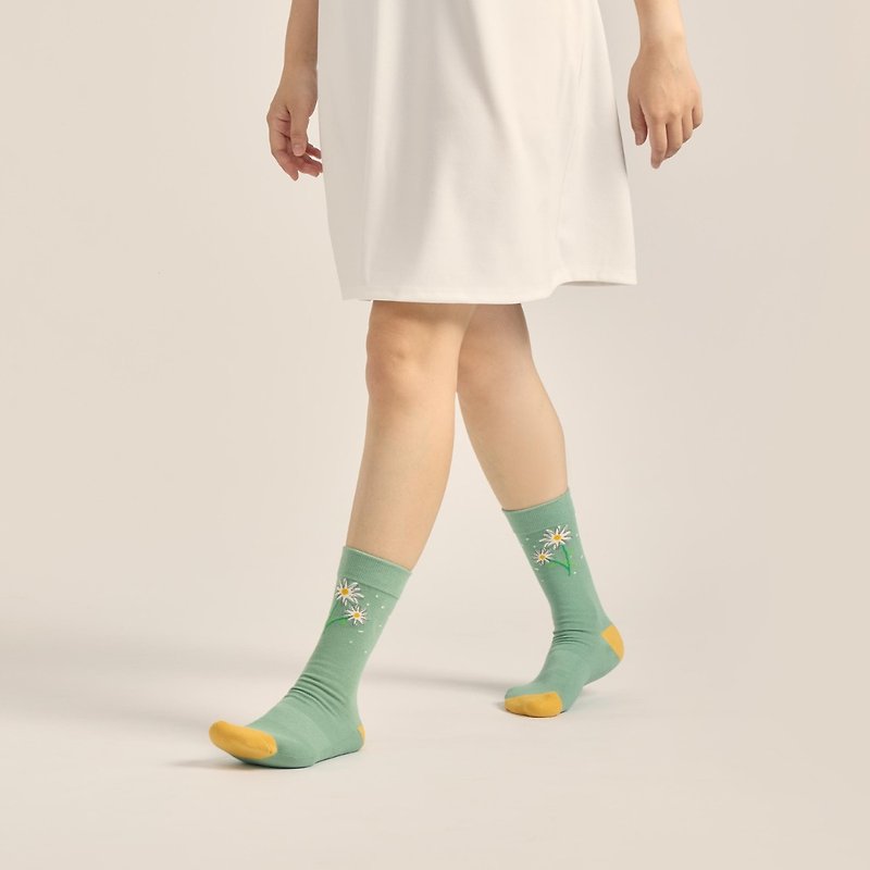 Daisy雛菊 純棉3/4襪∣高品質精梳棉∣原創襪子∣男女同版 - 襪子 - 棉．麻 