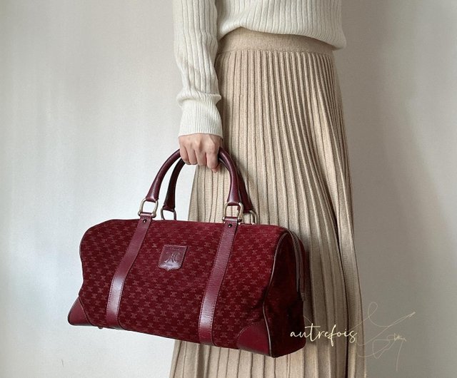 celine small boston burgundy