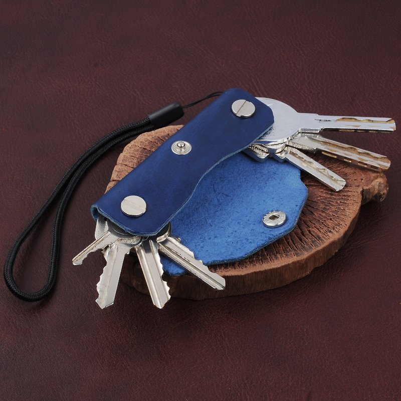 Handmade cowhide portable key case key cover lanyard for free customization - Keychains - Genuine Leather 