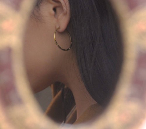 生生蔓 :: 復古黃銅手作飾品 .vintage accessories 簡約線型大圈圈耳環