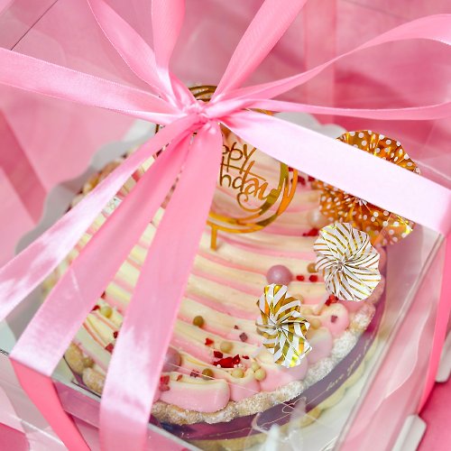 DolceVita 多茄米拉創意甜點 粉紅泡泡(八吋) 小明星大跟班推薦|贈送蛋糕裝飾