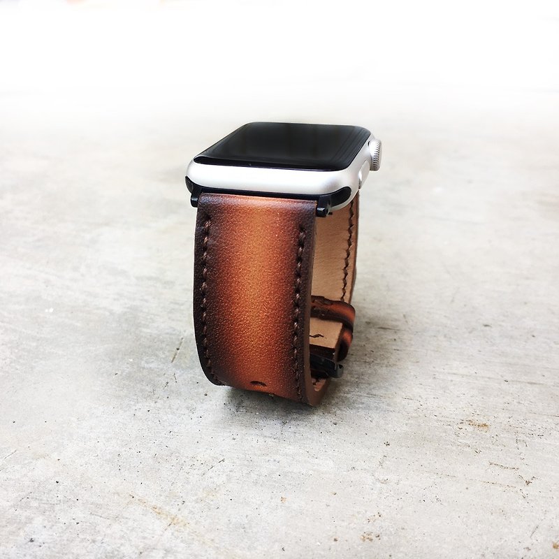 Apple Watch Band 38mm 42mm, Hand-Stitched Handmade, Series 3 Series 2 Series 1, - 腕時計ベルト - 革 ブラウン