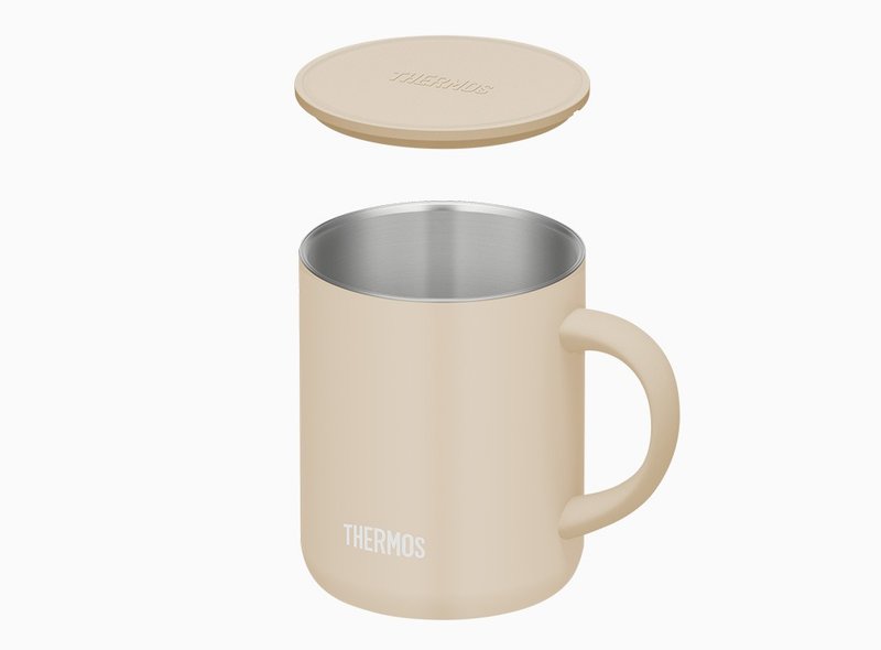 [Thermos Stainless Steel Cup-Oatmeal Color] 450ml | Please draw the picture and paint it to keep warm and ice. - Vacuum Flasks - Stainless Steel Multicolor