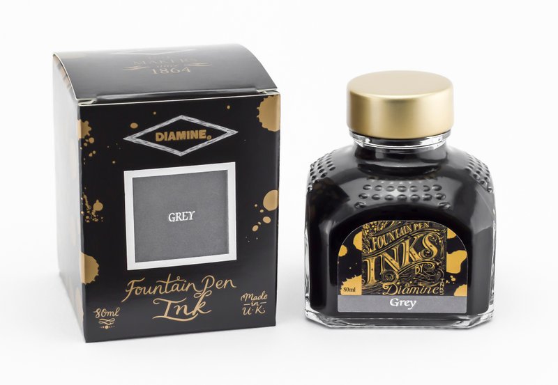 Diamine Grey fountain pen ink - 墨水/鋼筆墨水 - 玻璃 灰色