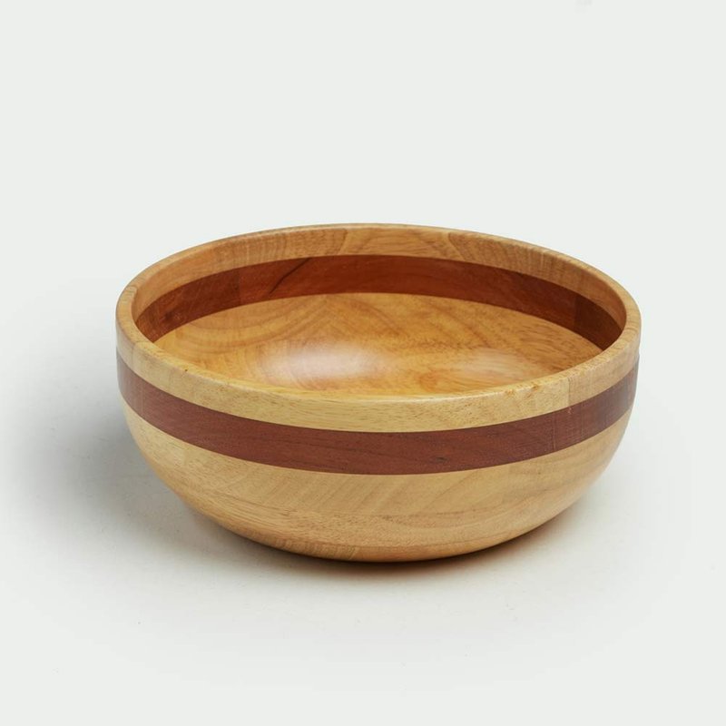 【LUCKY WOOD】Natural Wooden Tableware- Red Peach Two-color Wooden Salad Bowl 10 Inches - ถ้วยชาม - ไม้ 