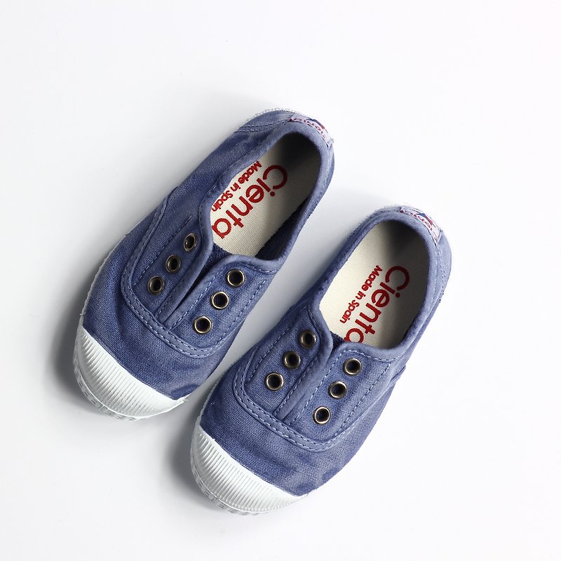 Spanish national canvas shoes CIENTA children 's shoes washed Lavender fragrant shoes 70777 90 - Kids' Shoes - Cotton & Hemp Blue
