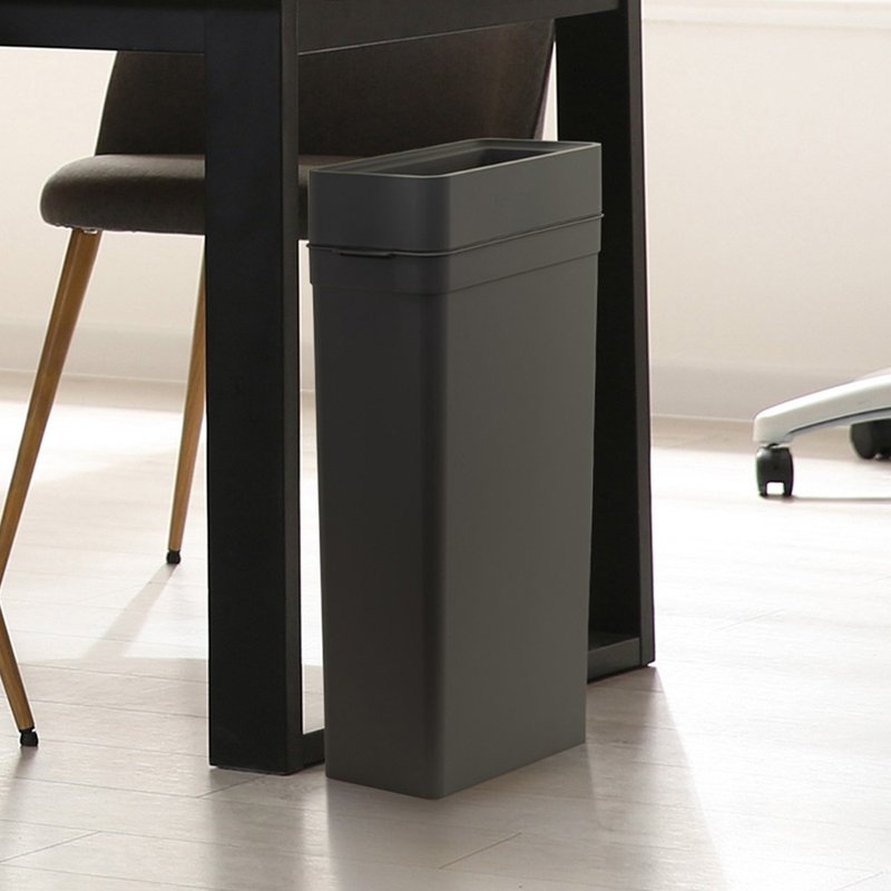 Japanese like-it Japanese-made narrow open floor-standing trash can-25L-multiple colors available - Trash Cans - Plastic Black