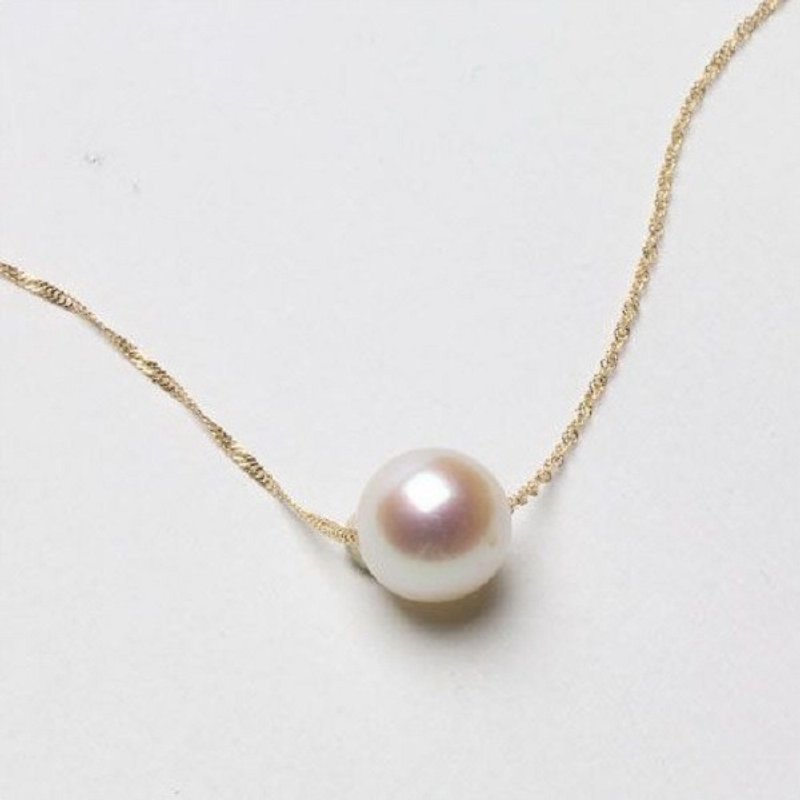 18K*Japanese Akoya sea pearl necklace - Necklaces - Gemstone White