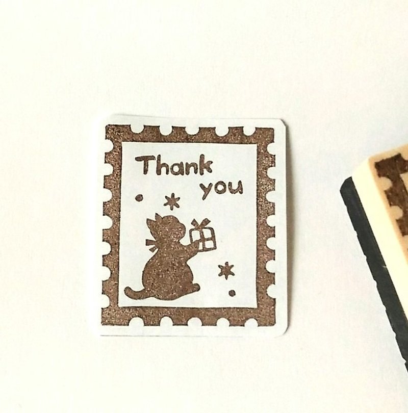 Stamp-style kitty's Thankyou gamba - ตราปั๊ม/สแตมป์/หมึก - ยาง สีใส