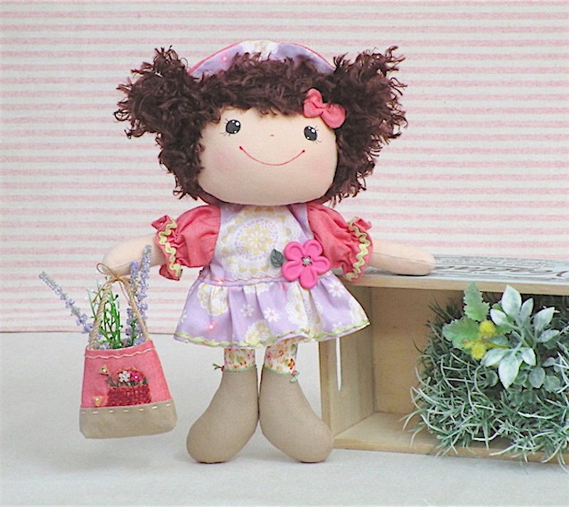 wonderland22 布娃娃｜愛園藝的開朗娃娃 - 玩偶/公仔 - 棉．麻 紫色