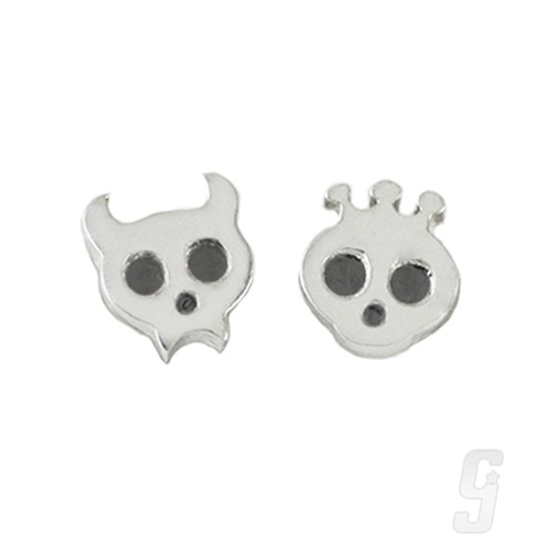 College Department - Queen skull jumping demon - Earrings & Clip-ons - Other Metals Silver