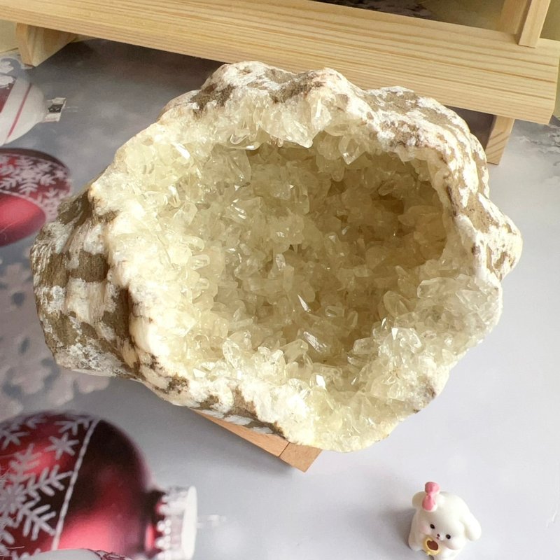願望天使~精品級摩洛哥天然黃水晶晶洞(N)附底座 - 擺飾/家飾品 - 水晶 