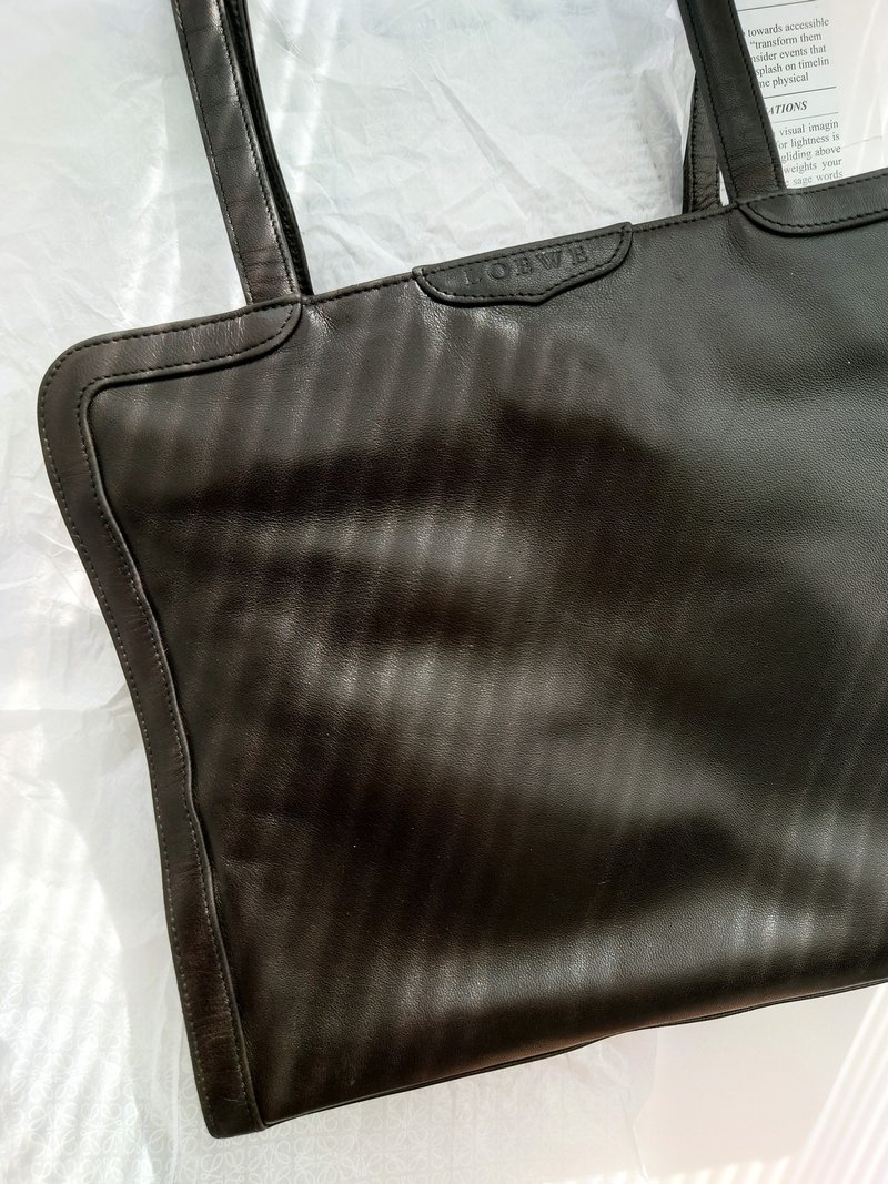中古包 Loewe 巧克力羊皮 托特包單肩包側背包側揹包通勤包斜揹包 - 側背包/斜背包 - 真皮 咖啡色
