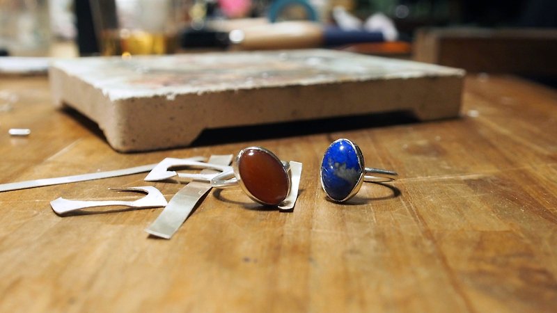 Gemstone inlay ring metalworking experience class - Metalsmithing/Accessories - Sterling Silver 