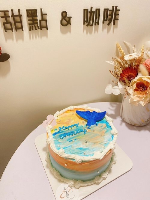 鑠咖啡/甜點專賣店 生日蛋糕 台北 中山/松山 咖啡課程教學 客製化蛋糕 鯨魚尾巴 海洋 客製化 客製化蛋糕 生日蛋糕 蛋糕 甜點 鑠甜點 海