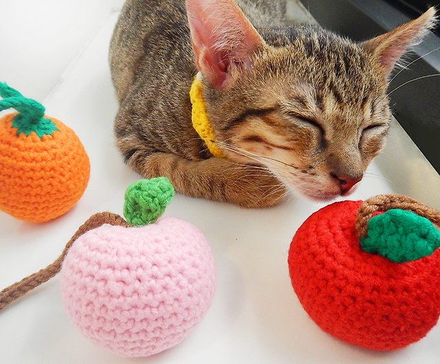 毛糸織り猫草おもちゃ猫おもちゃキャットニップ面白い猫おもちゃフルーツ ショップ Pureloveki おもちゃ Pinkoi