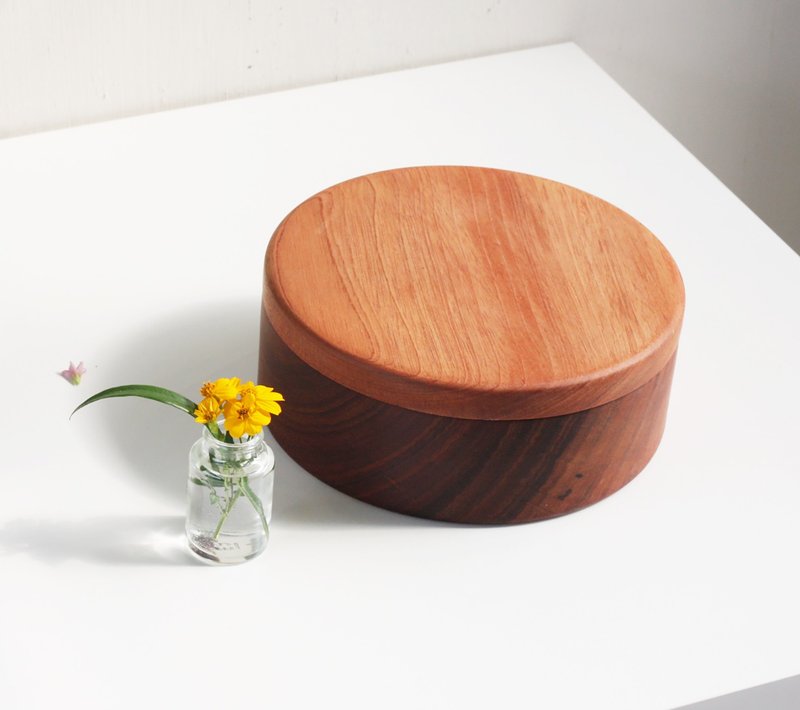 20cm wood container with lid - กล่องเก็บของ - ไม้ สีนำ้ตาล