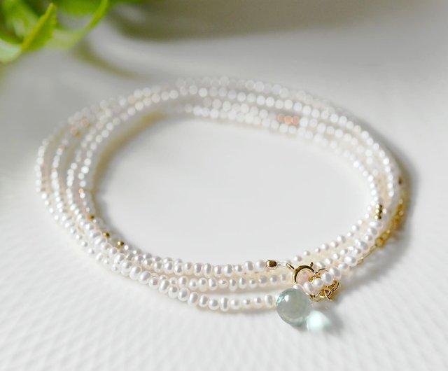 3WAY seed pearl long necklace double necklace bracelet that brings