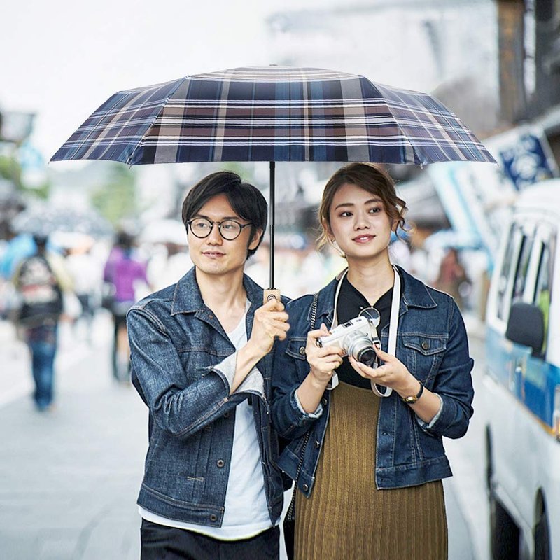 Boy 易收版自動開收雨傘 - BY3073 淺棕藍 - 雨傘/雨衣 - 其他材質 黃色