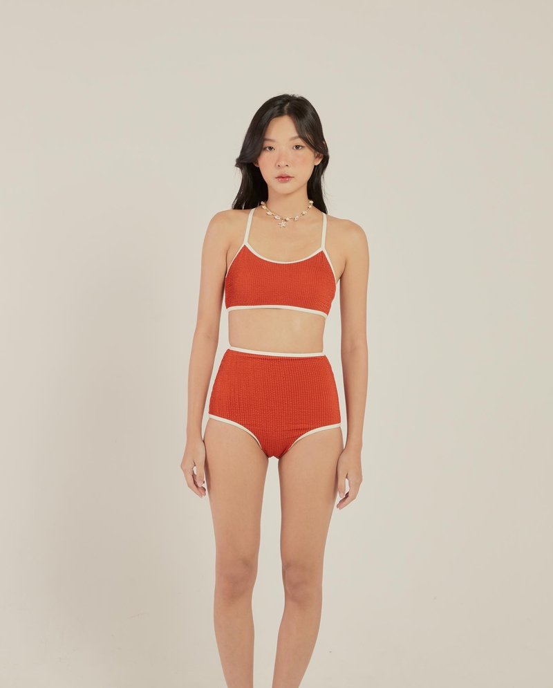 when.we.summer Swimwear / Brine Two Piece / Apricot - 女泳衣/比基尼 - 其他材質 紅色