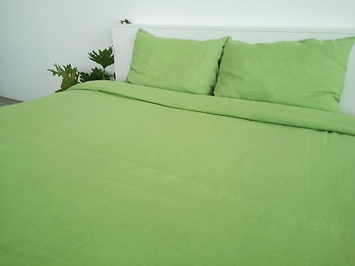 True Things Light green linen duvet cover /Softened linen / Comforter cover / Quilt cover