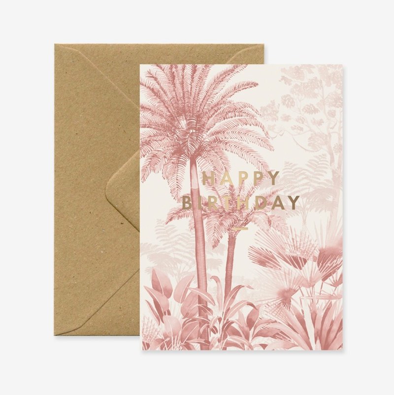粉紅森林生日卡 - 卡片/明信片 - 紙 