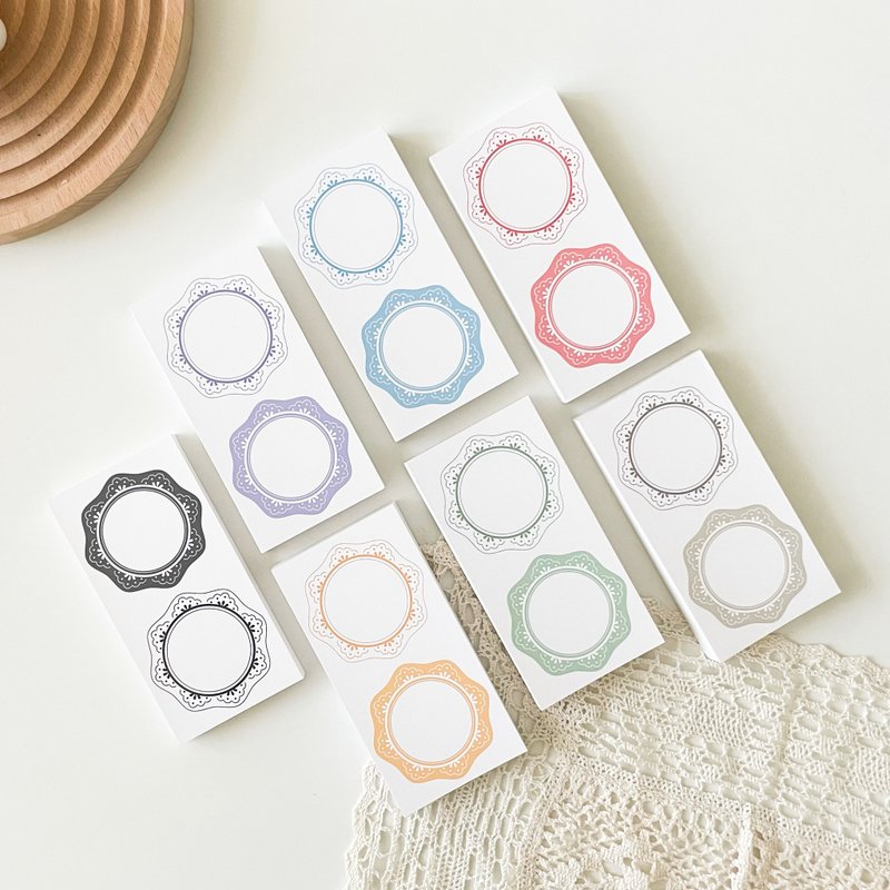 Flower lace round frame scrapbook notepads paper - 便條紙/便利貼 - 紙 