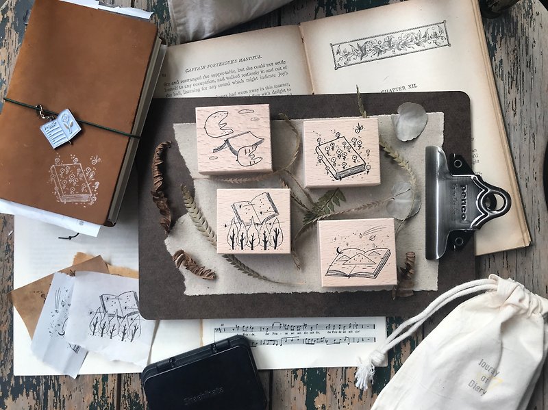 Journey of diary manuscript travel wooden stamp - Stamps & Stamp Pads - Wood 