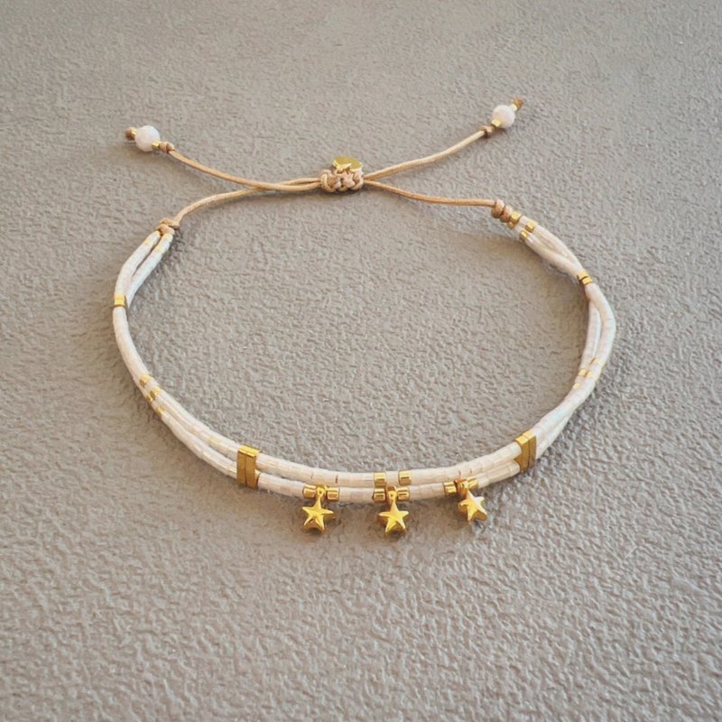 Morning Star Braided Bracelet (Pearl White) - Bracelets - Gemstone Gold