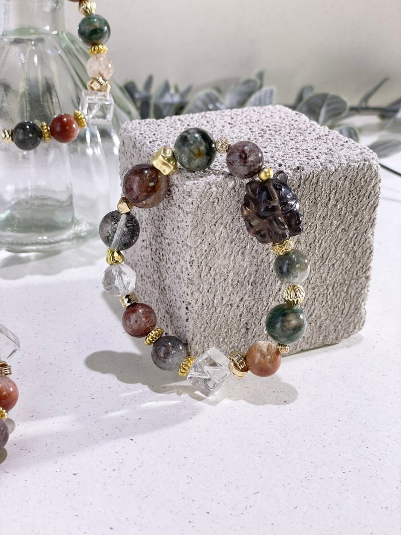 Faith Nine-tailed Fox Fairy Hyouyao|Ghost|Red Gum Flower|Green Ghost|White Crystal|Crystal Bracelet A2408-3 - Bracelets - Crystal Multicolor