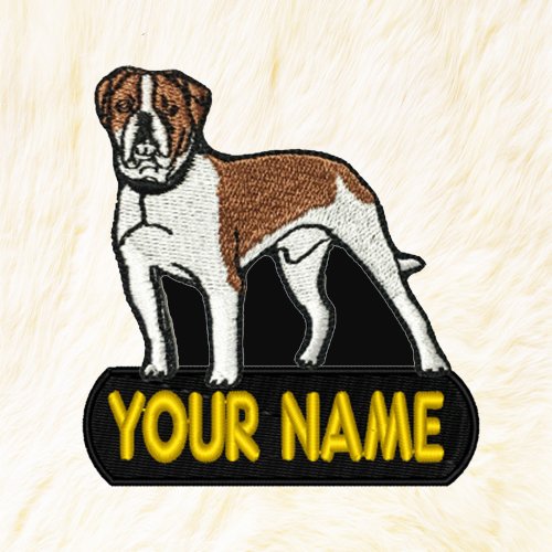 24PlanetsStudio American Bulldog Personalized Iron on Patch Your Name Your Text Buy 3 Get 1 Free