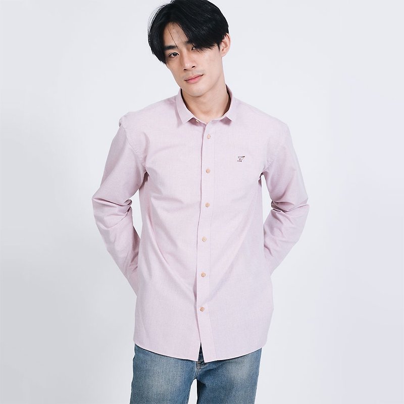(SIZE S) PLANE // pink // men straight fit - Men's Shirts - Cotton & Hemp Pink