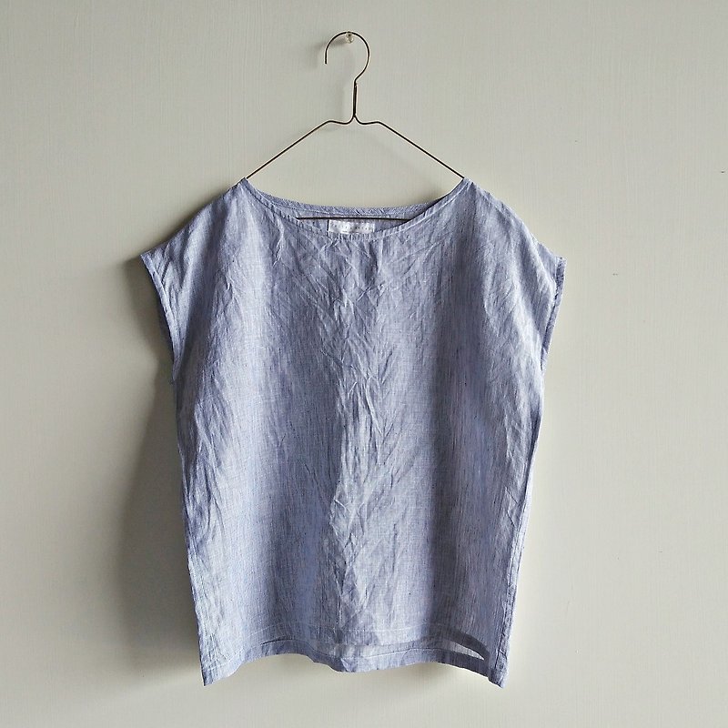 Small bag sling linen dark blue white stripes - Women's Tops - Cotton & Hemp Multicolor