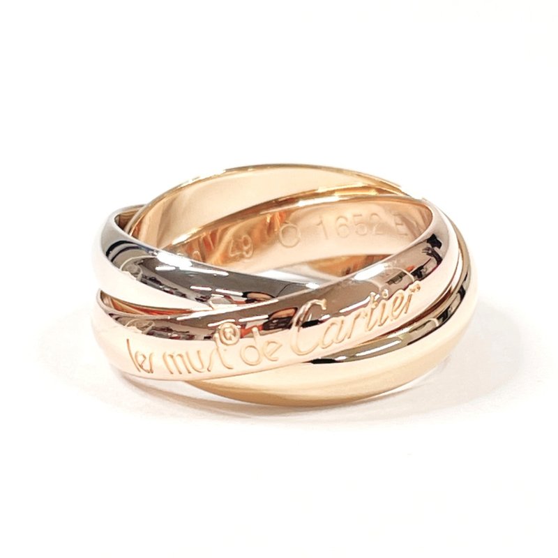 【日本直送 中古美品】9号 カルティエ CARTIER リング・指輪 トリニティリング MM K18イエローゴールド/K18ホワイトゴールド - 戒指 - 貴金屬 金色