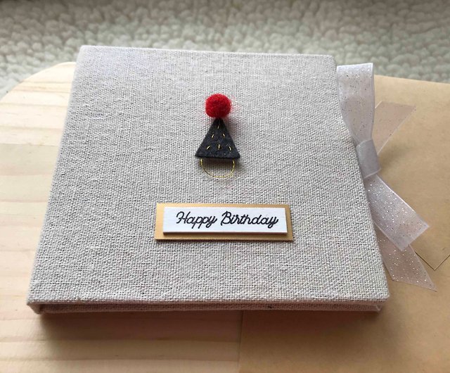 小さな帽子の誕生日の祝福 手作りのカード 誕生日カード 手作りの誕生日カードグレー ショップ Ying Design カード はがき Pinkoi