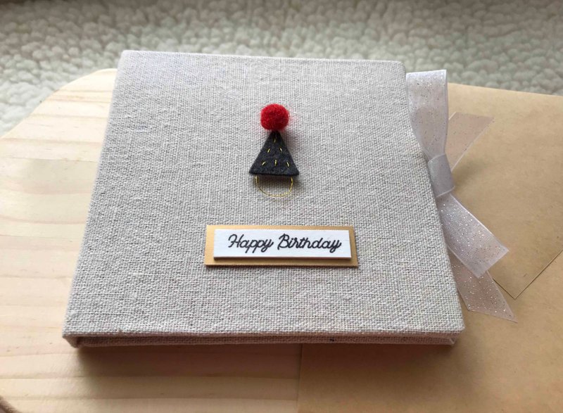 Blessings from a little birthday hat|Handmade card|Birthday card|Handmade Birthday card dark gray - Cards & Postcards - Other Materials 