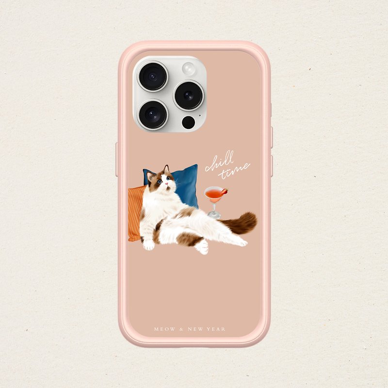 Meow every year【Chill Time】Rhino Shield Mod NX mobile phone case - Phone Cases - Plastic Khaki