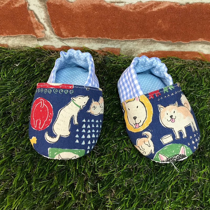 財犬學步鞋-藍 - 嬰兒鞋/學步鞋 - 棉．麻 藍色