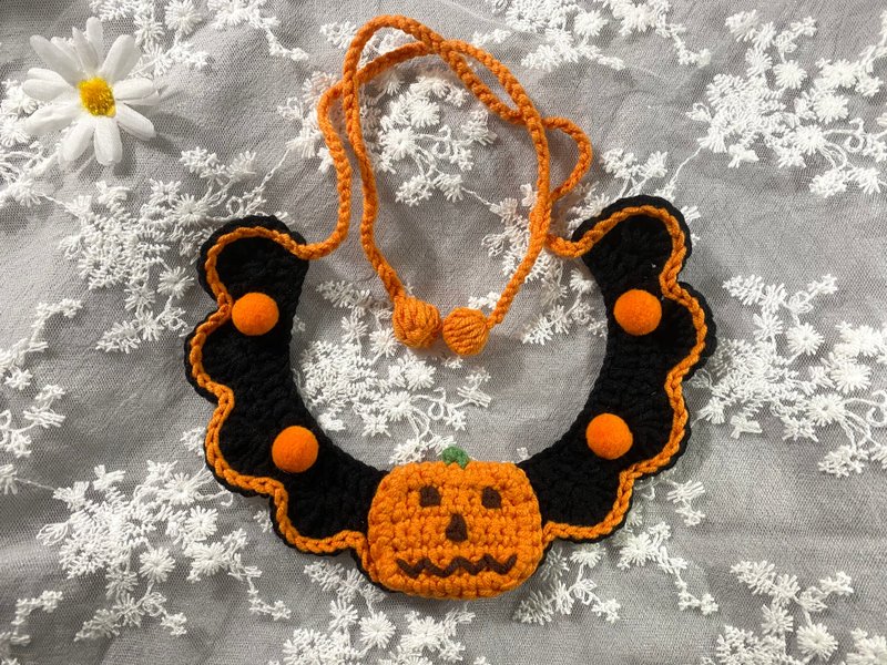 HALLOWEEN萬聖節 南瓜 寵物圍巾 特別款 - 寵物衣服 - 棉．麻 橘色