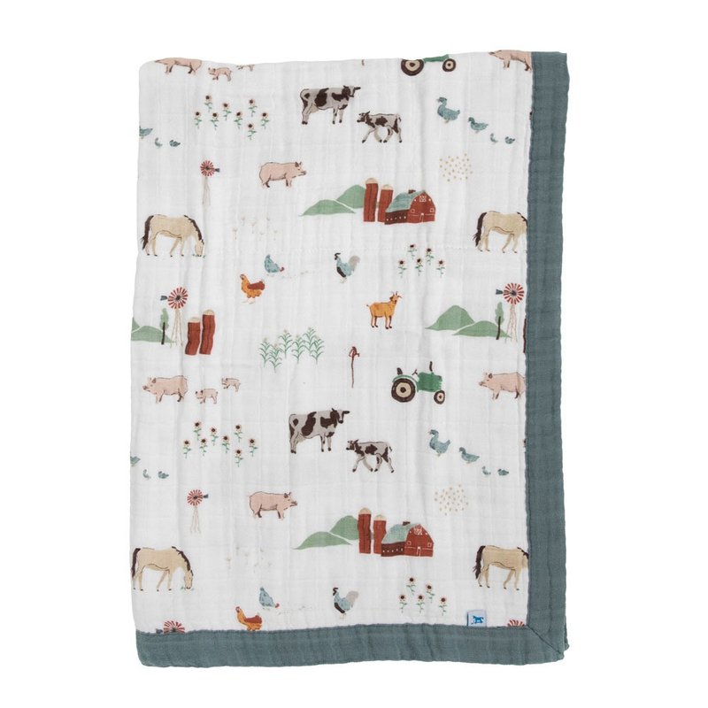 Little Unicorn pure cotton baby blanket farm life - Other - Cotton & Hemp White