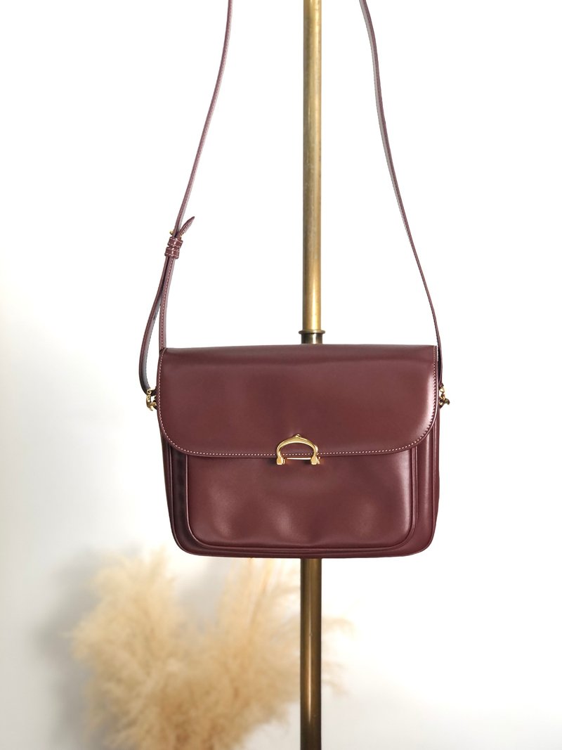【 日本直送　名牌中古包 】Cartier カルティエ マストライン ショルダーバッグ ボルドー レザー vintage ヴィンテージ オールド whmhpm - 側背包/斜背包 - 真皮 紅色